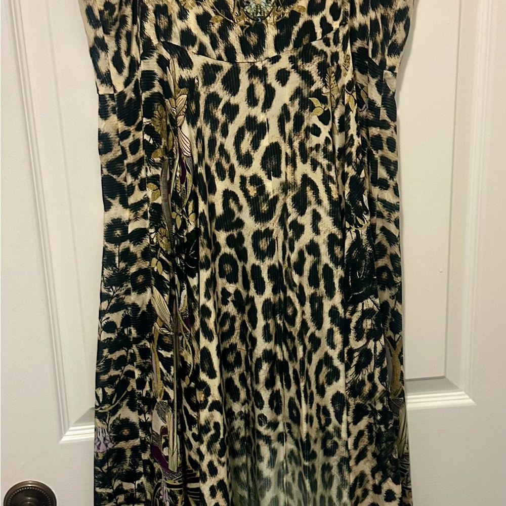 Camilla Brown and Black Midi Dress with Leopard Print - Picture 7 of 9
